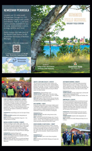 CAS BiologyFieldStationSummerFieldSchool Flyer BiFoldBrochure 0422 MS draft2 Page 1